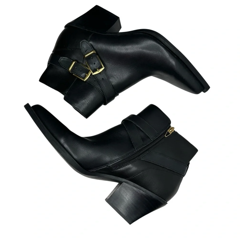 Dolce Vita Rayner Black Leather Heeled Bootie. Sz: 8.5